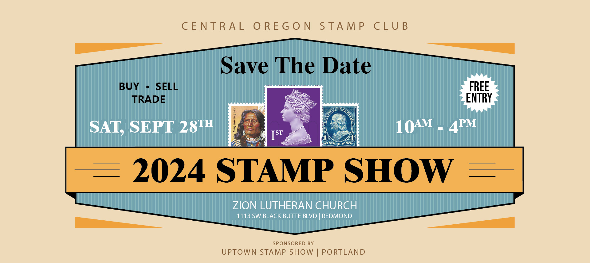 Central Oregon Stamp Show 2024 - Redmond Oregon - September 28th