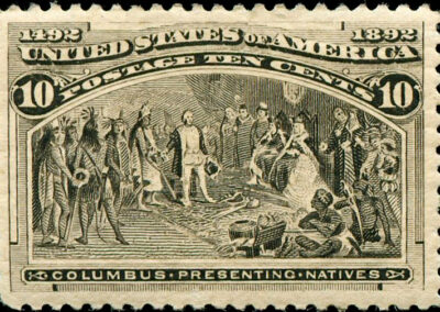 US Postage Stamp - Columbian Commemorative - Columbus Presenting Natives - 10 cent