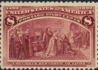 US Postage Stamp - Columbian Commemorative - Columbus Restored to Favor - 8 cent