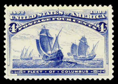 US Postage Stamp - Columbian Commemorative - Fleet of Columbus - 4 cent