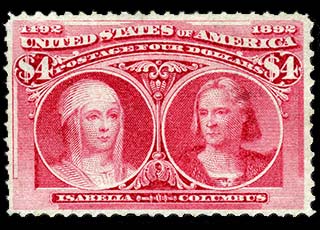 Queen Isabella Spain - Chicago Columbian Exposition - 1893 $4 Postage Stamp
